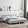 Sonoma-graues Holzwerkstoffbett mit Kopfteil 180 x 200 cm von , Betten und Lattenroste - Ref: Foro24-3207404, Preis: 169,73 €...