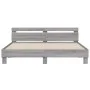 Sonoma gray engineered wood bed with headboard 180x200 cm by , Beds and slatted bases - Ref: Foro24-3207404, Price: 166,98 €,...