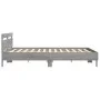 Sonoma gray engineered wood bed with headboard 180x200 cm by , Beds and slatted bases - Ref: Foro24-3207404, Price: 166,98 €,...