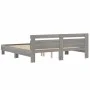 Sonoma gray engineered wood bed with headboard 180x200 cm by , Beds and slatted bases - Ref: Foro24-3207404, Price: 166,98 €,...