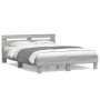Cama con cabecero madera de ingeniería gris Sonoma 140x200 cm de , Camas y somieres - Ref: Foro24-3207425, Precio: 138,61 €, ...