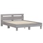 Sonoma gray engineered wood bed with headboard 140x200 cm by , Beds and slatted bases - Ref: Foro24-3207425, Price: 138,61 €,...