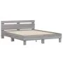 Sonoma gray engineered wood bed with headboard 140x200 cm by , Beds and slatted bases - Ref: Foro24-3207425, Price: 136,56 €,...