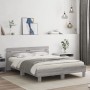 Cama con cabecero madera de ingeniería gris Sonoma 140x200 cm de , Camas y somieres - Ref: Foro24-3207425, Precio: 138,61 €, ...