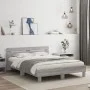 Sonoma gray engineered wood bed with headboard 140x200 cm by , Beds and slatted bases - Ref: Foro24-3207425, Price: 136,56 €,...