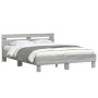 Cama con cabecero madera de ingeniería gris Sonoma 140x200 cm de , Camas y somieres - Ref: Foro24-3207425, Precio: 138,61 €, ...