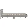 Sonoma gray engineered wood bed with headboard 140x200 cm by , Beds and slatted bases - Ref: Foro24-3207425, Price: 136,56 €,...