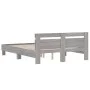 Sonoma gray engineered wood bed with headboard 140x200 cm by , Beds and slatted bases - Ref: Foro24-3207425, Price: 136,56 €,...