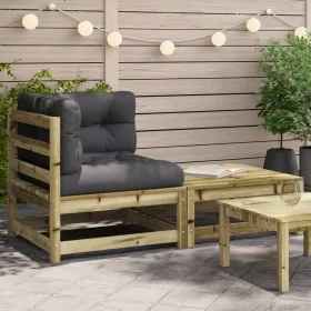 Equine garden sofa with cushions and footrest by , Modular outdoor sofas - Ref: Foro24-838116, Price: 123,52 €, Discount: %