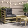 Equine garden sofa with cushions and footrest by , Modular outdoor sofas - Ref: Foro24-838116, Price: 124,61 €, Discount: %