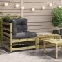Equine garden sofa with cushions and footrest by , Modular outdoor sofas - Ref: Foro24-838116, Price: 123,52 €, Discount: %