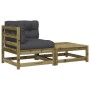 Equine garden sofa with cushions and footrest by , Modular outdoor sofas - Ref: Foro24-838116, Price: 124,61 €, Discount: %
