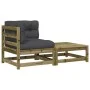 Equine garden sofa with cushions and footrest by , Modular outdoor sofas - Ref: Foro24-838116, Price: 123,52 €, Discount: %