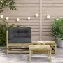 Equine garden sofa with cushions and footrest by , Modular outdoor sofas - Ref: Foro24-838116, Price: 123,52 €, Discount: %