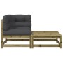 Equine garden sofa with cushions and footrest by , Modular outdoor sofas - Ref: Foro24-838116, Price: 124,61 €, Discount: %