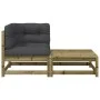 Equine garden sofa with cushions and footrest by , Modular outdoor sofas - Ref: Foro24-838116, Price: 123,52 €, Discount: %