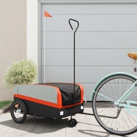 Remolque para bicicleta hierro negro y naranja 45 kg