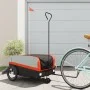 Black and orange iron bicycle trailer 45 kg by , Bicycle trailers - Ref: Foro24-94068, Price: 89,21 €, Discount: %