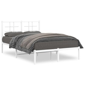Bettgestell aus Metall mit weißem Kopfteil 120x190 cm von , Betten und Lattenroste - Ref: Foro24-355607, Preis: 88,50 €, Raba...
