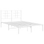 Bettgestell aus Metall mit weißem Kopfteil 120x190 cm von , Betten und Lattenroste - Ref: Foro24-355607, Preis: 88,50 €, Raba...