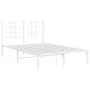 Estructura de cama de metal con cabecero blanca 120x190 cm de , Camas y somieres - Ref: Foro24-355607, Precio: 87,18 €, Descu...