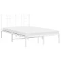 Estructura de cama de metal con cabecero blanca 120x190 cm de , Camas y somieres - Ref: Foro24-355607, Precio: 87,18 €, Descu...