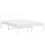 Bettgestell aus weißem Metall mit Kopfteil 140x200 cm von , Betten und Lattenroste - Ref: Foro24-355611, Preis: 92,65 €, Raba...
