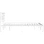 Bettgestell aus weißem Metall mit Kopfteil 140x200 cm von , Betten und Lattenroste - Ref: Foro24-355611, Preis: 92,65 €, Raba...