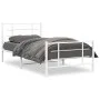 Metallbettgestell mit Kopf- und Fußteil weiß 107x203 cm von , Betten und Lattenroste - Ref: Foro24-355624, Preis: 66,34 €, Ra...