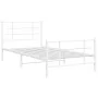 Metal bed frame with headboard and footboard white 107x203 cm by , Beds and slatted bases - Ref: Foro24-355624, Price: 66,34 ...