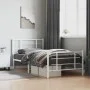 Metal bed frame with headboard and footboard white 107x203 cm by , Beds and slatted bases - Ref: Foro24-355624, Price: 66,34 ...