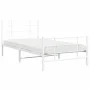 Metal bed frame with headboard and footboard white 107x203 cm by , Beds and slatted bases - Ref: Foro24-355624, Price: 66,34 ...