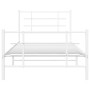 Metallbettgestell mit Kopf- und Fußteil weiß 107x203 cm von , Betten und Lattenroste - Ref: Foro24-355624, Preis: 67,25 €, Ra...