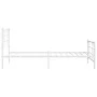Metal bed frame with headboard and footboard white 107x203 cm by , Beds and slatted bases - Ref: Foro24-355624, Price: 66,34 ...
