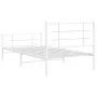 Metal bed frame with headboard and footboard white 107x203 cm by , Beds and slatted bases - Ref: Foro24-355624, Price: 66,34 ...