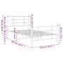Metal bed frame with headboard and footboard white 107x203 cm by , Beds and slatted bases - Ref: Foro24-355624, Price: 66,34 ...