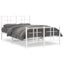 Bettgestell aus Metall mit Kopfteil und weißem Fußteil 120x200 cm von , Betten und Lattenroste - Ref: Foro24-355626, Preis: 8...