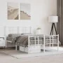 Metal bed frame with headboard and white footboard 120x200 cm by , Beds and slatted bases - Ref: Foro24-355626, Price: 87,60 ...