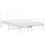 Bettgestell aus Metall mit Kopfteil und weißem Fußteil 120x200 cm von , Betten und Lattenroste - Ref: Foro24-355626, Preis: 8...