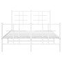 Metal bed frame with headboard and white footboard 120x200 cm by , Beds and slatted bases - Ref: Foro24-355626, Price: 88,73 ...