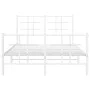 Metal bed frame with headboard and white footboard 120x200 cm by , Beds and slatted bases - Ref: Foro24-355626, Price: 87,60 ...