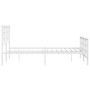 Bettgestell aus Metall mit Kopfteil und weißem Fußteil 120x200 cm von , Betten und Lattenroste - Ref: Foro24-355626, Preis: 8...