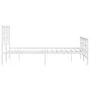 Metal bed frame with headboard and white footboard 120x200 cm by , Beds and slatted bases - Ref: Foro24-355626, Price: 87,60 ...