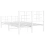 Metal bed frame with headboard and white footboard 120x200 cm by , Beds and slatted bases - Ref: Foro24-355626, Price: 87,60 ...