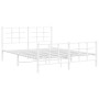 Metal bed frame with headboard and white footboard 150x200 cm by , Beds and slatted bases - Ref: Foro24-355630, Price: 95,01 ...