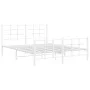 Metal bed frame with headboard and white footboard 150x200 cm by , Beds and slatted bases - Ref: Foro24-355630, Price: 93,78 ...