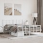 Metal bed frame with headboard and white footboard 150x200 cm by , Beds and slatted bases - Ref: Foro24-355630, Price: 95,01 ...