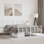 Metal bed frame with headboard and white footboard 150x200 cm by , Beds and slatted bases - Ref: Foro24-355630, Price: 93,78 ...
