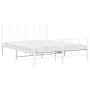 Bettgestell aus Metall mit Kopfteil und weißem Fußteil 150x200 cm von , Betten und Lattenroste - Ref: Foro24-355630, Preis: 9...