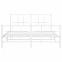 Bettgestell aus Metall mit Kopfteil und weißem Fußteil 150x200 cm von , Betten und Lattenroste - Ref: Foro24-355630, Preis: 9...